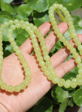 新疆冰底无结构鸡油黄口料手串