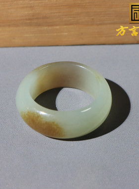 美美哒方言和田玉新疆且末精品聚糖白玉油润细腻17mm玉戒指指环O