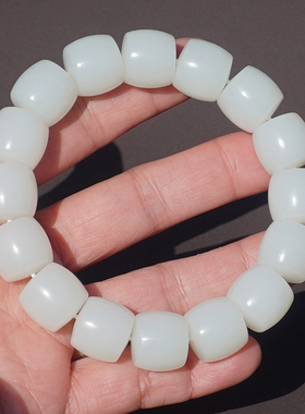 方言和田玉俄料油糯羊脂白玉手串