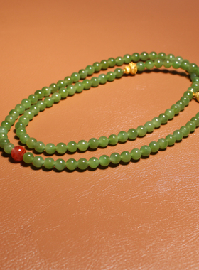 方言和田玉黑羊洞料碧玉多圈手串