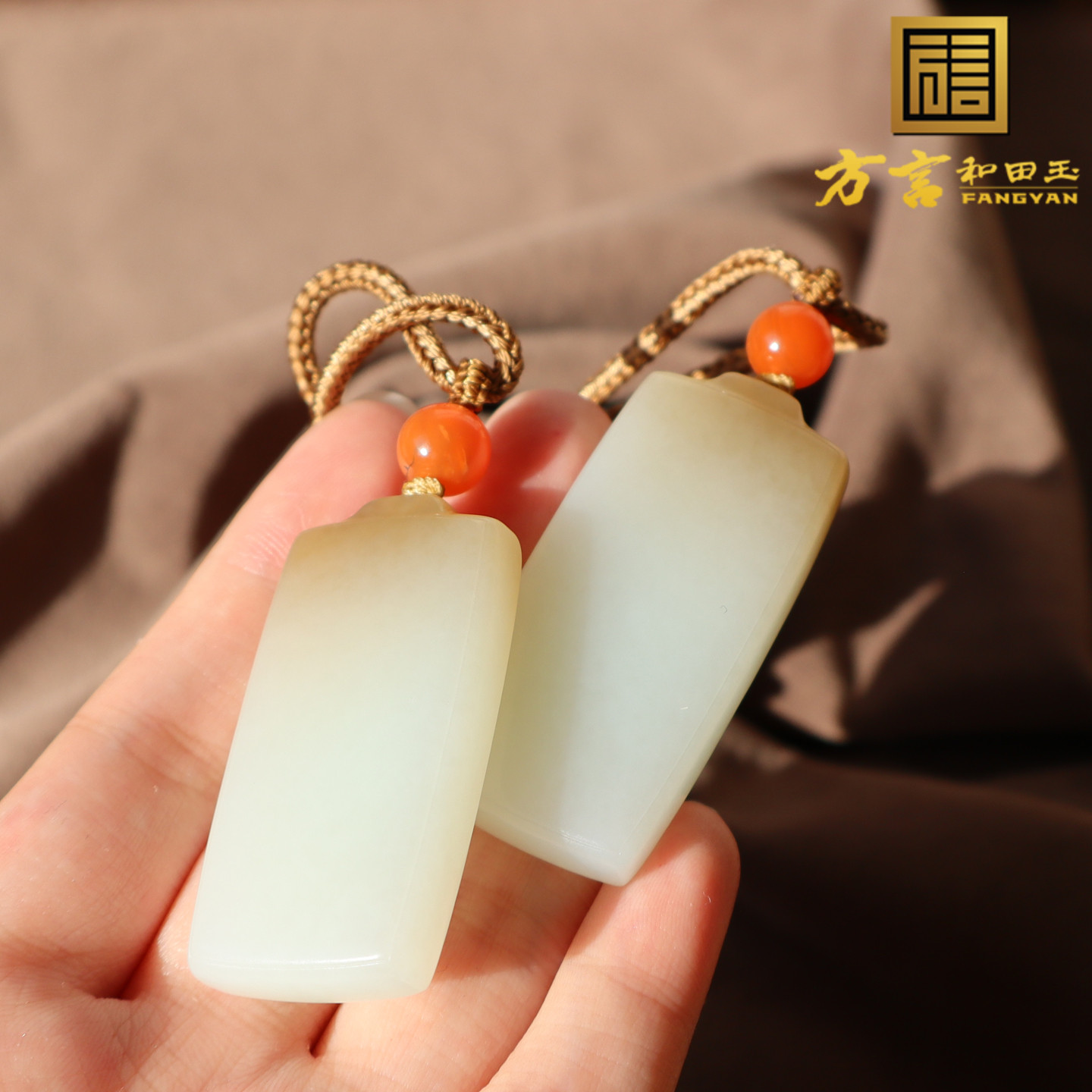 方言精品和田玉新疆且末料细腻油润糖白玉平安无事双牌吊坠挂件A2 - 图3