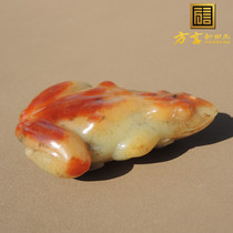 Dialect and Tanyu Xinjiang Gudau River Rare Old Cooked Dove Blood Red White Jade Bottom Seed Guagua to finance handlebar piece D