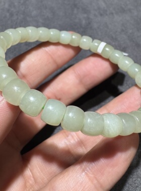 美哭了方言和田玉老坑青海料精美晴水高冰6mm直切手串手链S