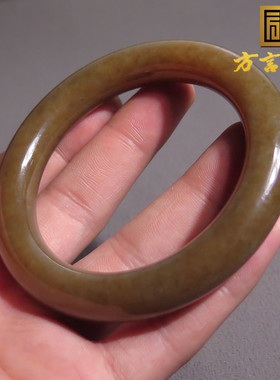 爆亏方言精品和田玉新疆且末料高脂糖玉无结构内径52mm手镯X7