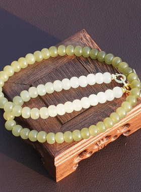 和田玉青海料冰底白玉渐变湖水绿