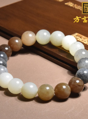 新疆且末料多宝三色10mm玉手链