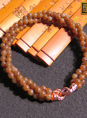 上新方言品牌和田玉罕见精品新疆且末料糖玉卡4mm小众百搭手串X7