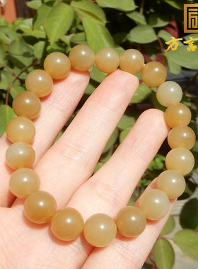 新疆且末高脂糖白玉10mm圆珠手串