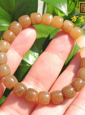 腻红糖白玉卡12mm老型珠手串