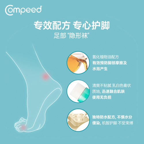 德国Compeed防磨脚膏足霜护脚膏开裂滋润脚后跟神器防水泡高跟鞋 - 图1