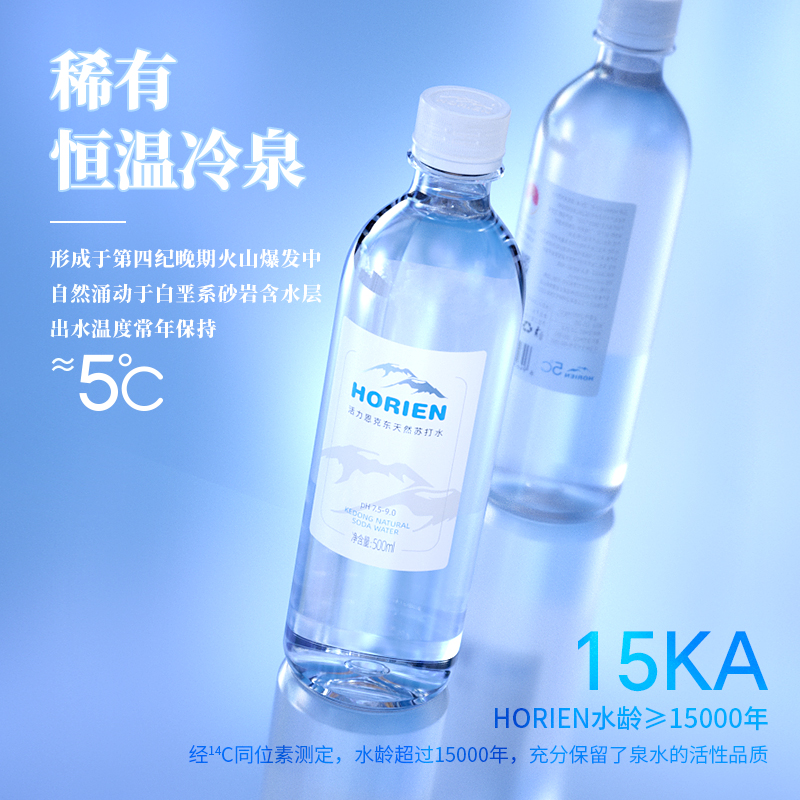 （月度会员专享）HORIEN/活力恩克东碱性天然苏打水500ML*12瓶 - 图0