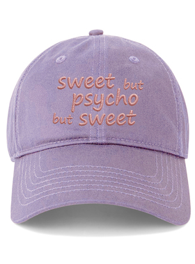 sweet but psycho鸭舌帽韩国男女情侣百搭刺绣棒球帽显脸小遮阳帽