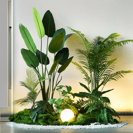 High-end simulated green plants combined with tropical plants