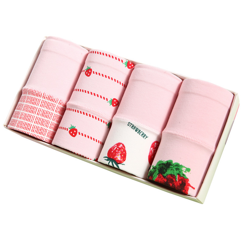 雅鹿内裤女士纯棉中高腰少女学生初高中女童全棉裆印花三角短裤头,淘宝优惠券,粉丝福利购,淘宝优惠卷