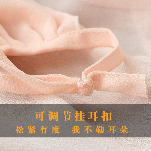 桑蚕丝夏季防晒护颈蕾丝口罩女透气真丝超大防护骑行防紫外线面罩 - 图1