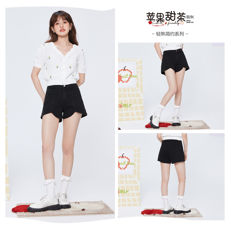 【中短裤合辑】森马牛仔裤女磨破毛边休闲裤高腰热裤夏新a字短裤_森马官方店_女装/女士精品-第5张图片-提都小院