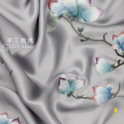 成都蜀绣手工刺绣玉兰花披肩四川特色礼品送妈妈送老外母亲节礼物 - 图2