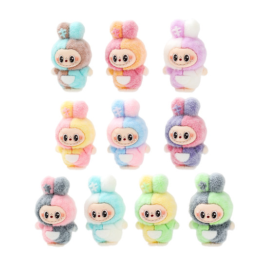 Beflocktes, kontrastfarbenes Häschen zum Selbermachen