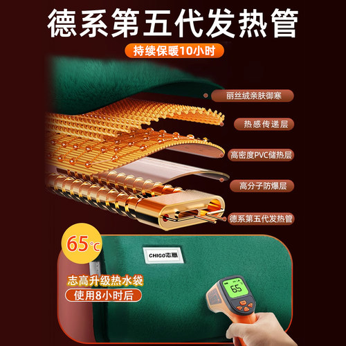志高热水袋充电防爆暖水袋暖宝宝电暖宝暖手宝热宝官方旗舰店正品 - 图3