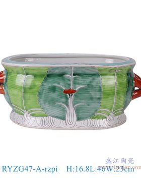 景德镇陶瓷时尚白菜图案粉彩仿古储物家用多功能烟花缸零食储物罐