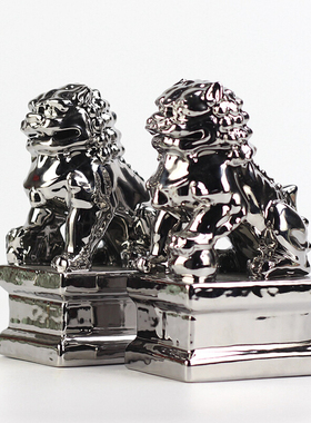 景德镇高温颜色釉瑞兽小狮子摆件