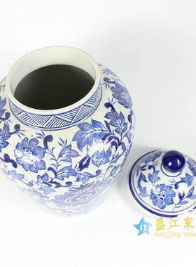 景德镇陶瓷时尚风摆件手工将军罐