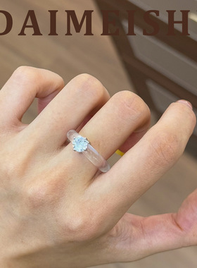 东方美学减龄简约复古清透精致素圈锆石戒指女轻奢小众气质戒子