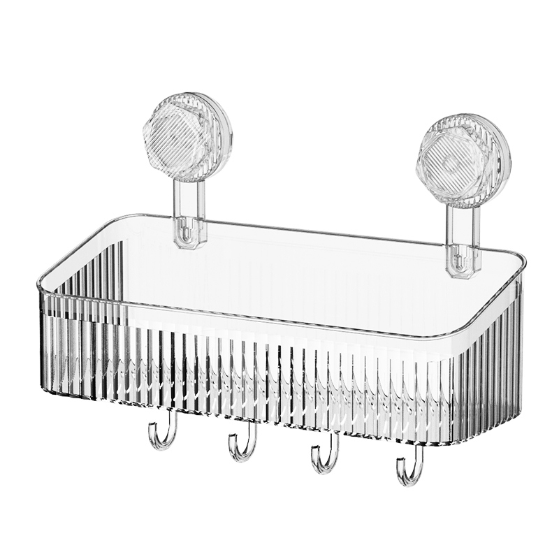 吸盘置物架卫生间浴室架子免打孔洗手间洗漱台挂篮壁挂墙上收纳架-图3