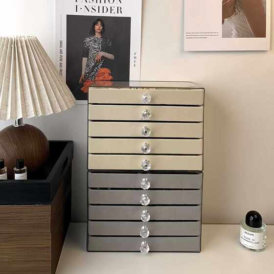 Anti-oxidation flocking jewelry box multi-layer large-capacity jewelry bracelet necklace earrings earrings earrings ring storage box
