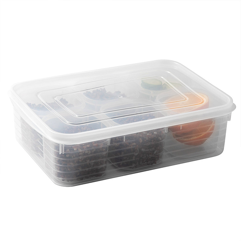 分格保鲜盒厨房香料盒冰箱五谷杂粮收纳盒冰粉配料食品小料水果盒
