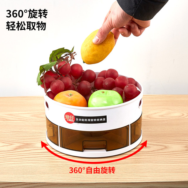 Rotating seasoning storage rack kitchen countertop multi-functional salt soy sauce bottle can seasoning storage supplies household items