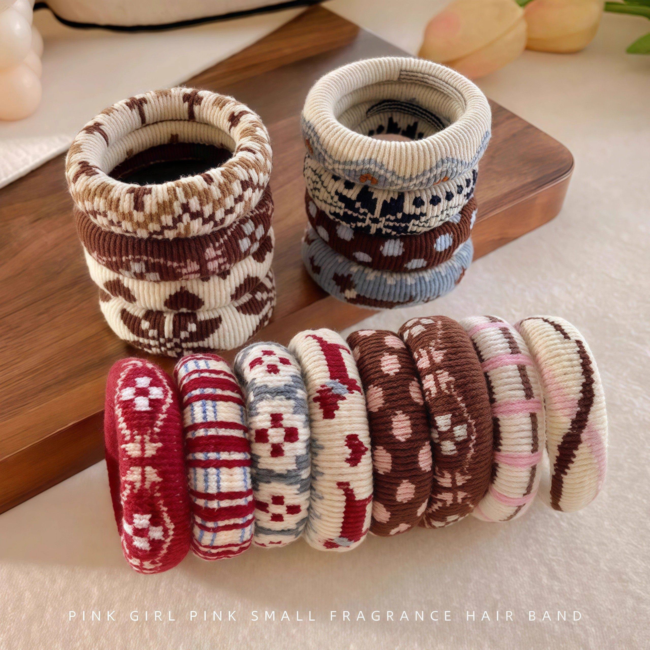 韩版儿童秋冬复古费尔岛风毛巾圈高弹扎马尾皮筋女童加粗耐用头绳,淘宝优惠券,粉丝福利购,淘宝优惠卷