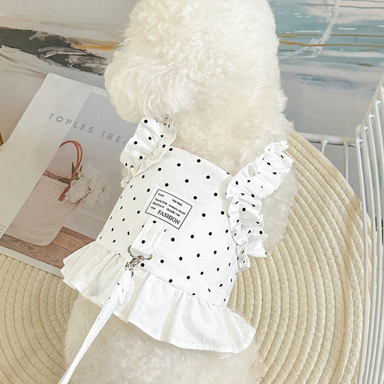 Dog leash for summer outings, small dog Bichon Teddy pet harness, vest-style dog walking rope