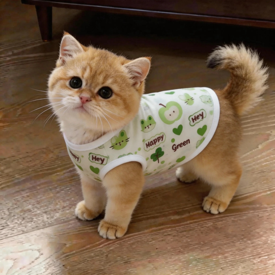 Cat Clothes Summer Vest Thin Anti-Shedding Blue Cat British Short Ragdoll Pet Dog Cool Breathable Sunscreen Shirt