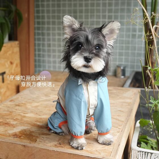 Dog clothes spring and summer raincoat puppy pet Teddy Bichon spring clothes Corgi Schnauzer four-legged jacket