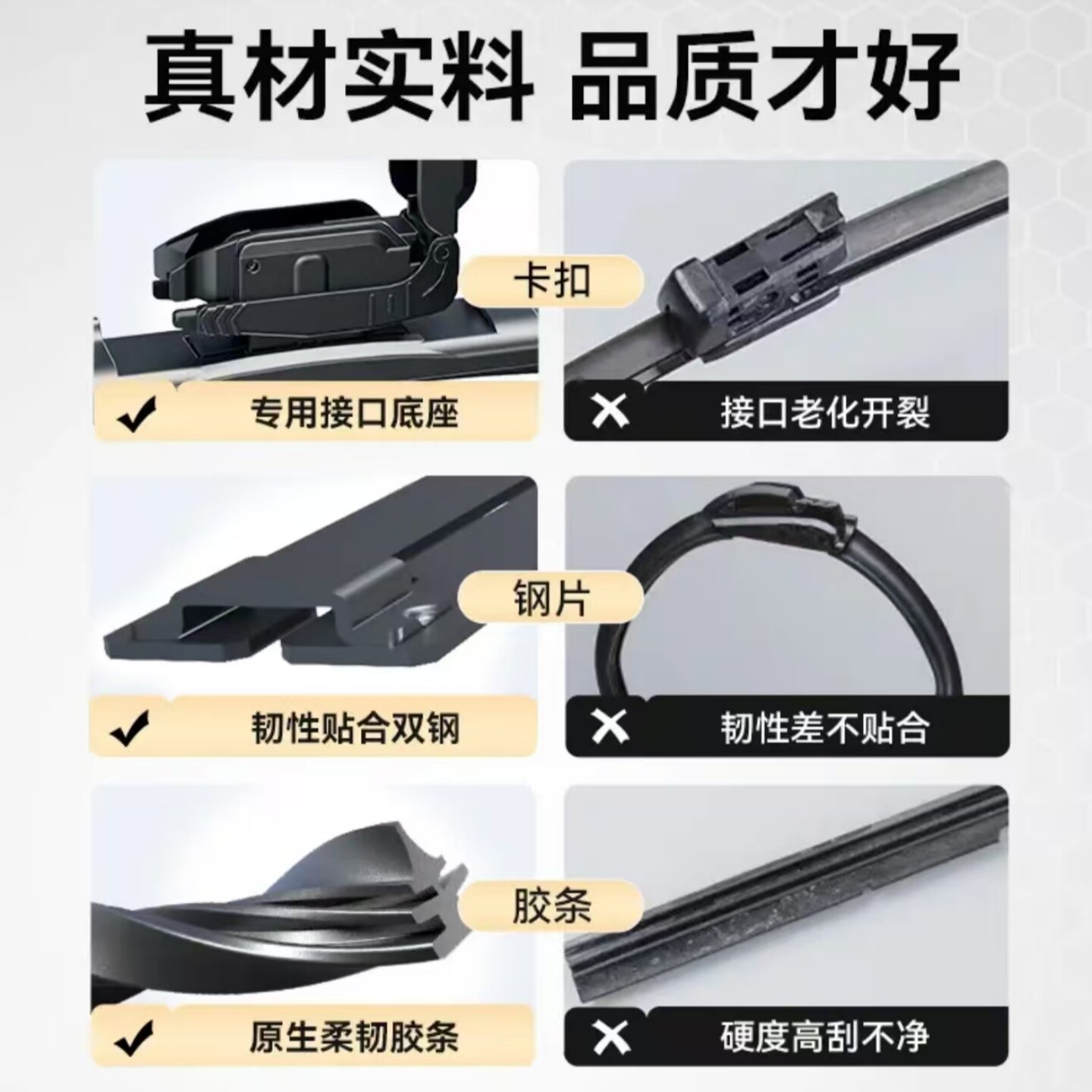 福特金牛座汽车无骨雨刮器原厂装品质一体式焊接专用静音雨刷胶条