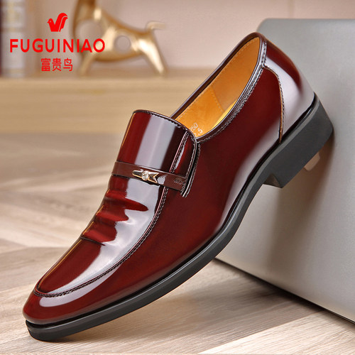 富贵鸟皮鞋男士新款英伦商务正装皮鞋真皮透气韩版尖头牛皮男鞋子 - 图2