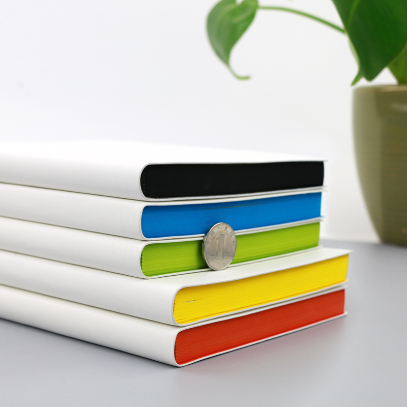 商务会议简约记事本a5笔记本定制logo白色本子横线本pu皮面手账本 - 图3