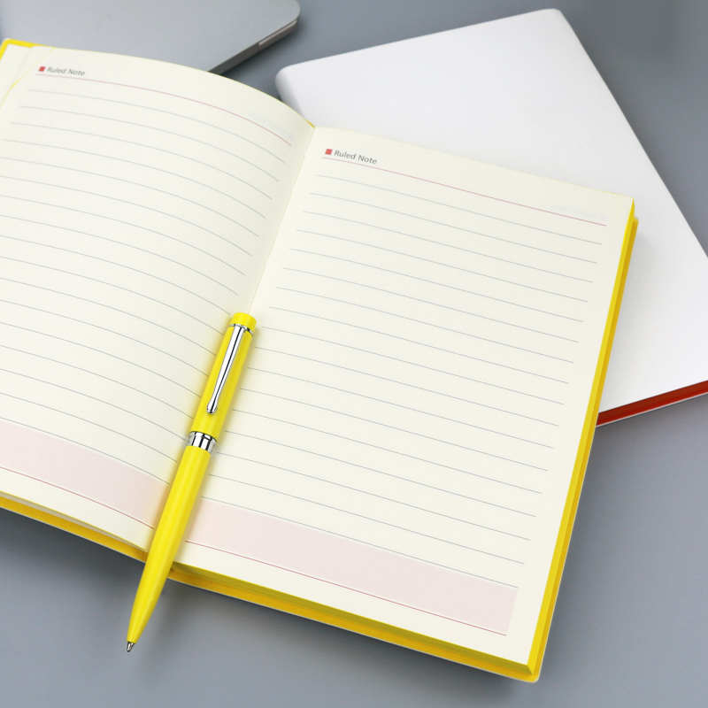 商务会议简约记事本a5笔记本定制logo白色本子横线本pu皮面手账本 - 图1