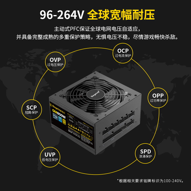 鑫谷GM850W金牌全模组电脑电源台式机额定750W白色650W主机电源 - 图2
