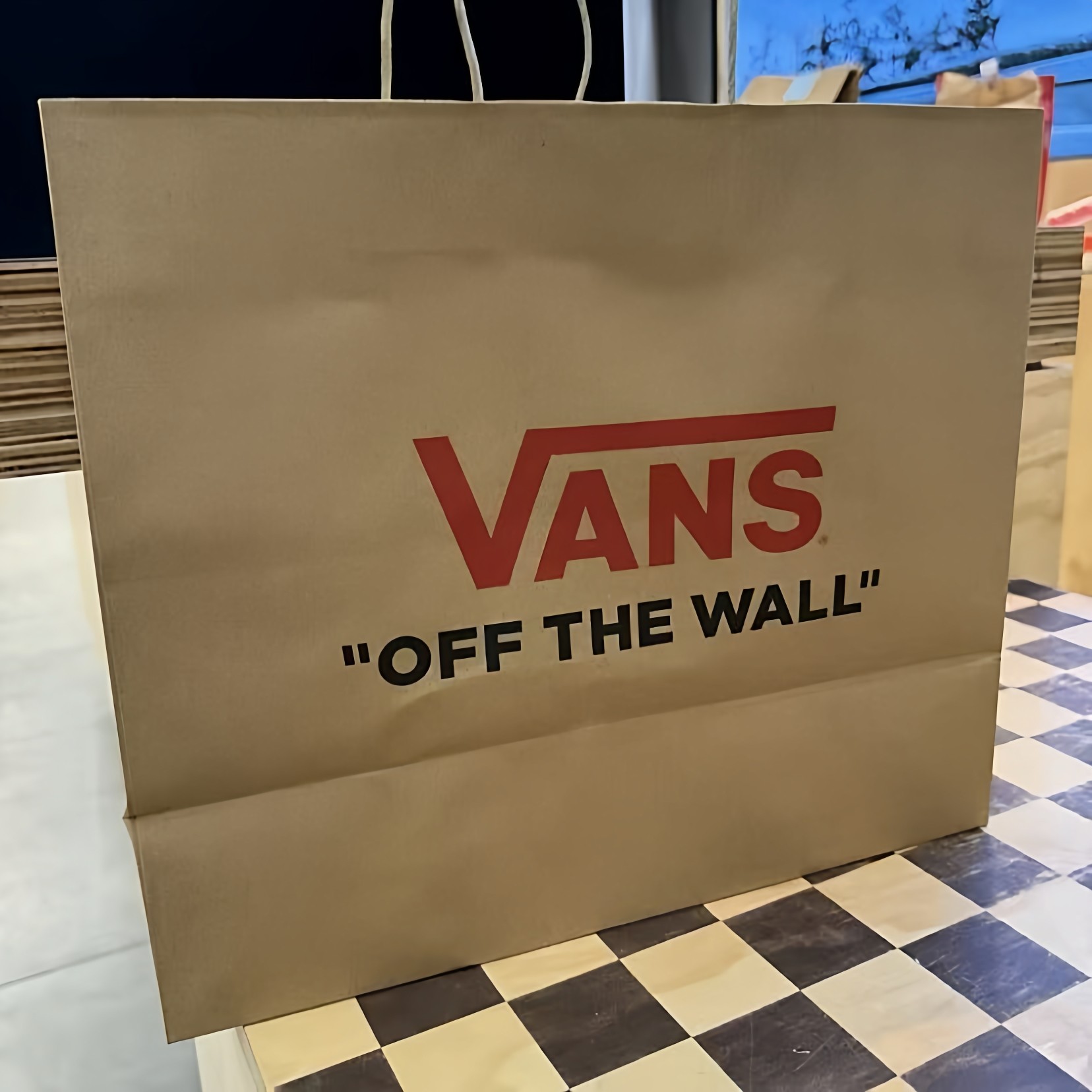 vans手提袋鞋盒收纳袋环保购物袋包装袋万斯服装鞋牛皮纸礼品袋子,淘宝优惠券,粉丝福利购,淘宝优惠卷