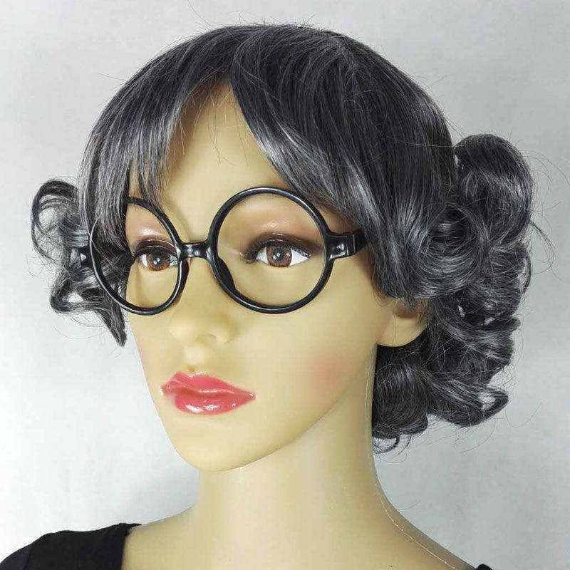 舞台道具老太太老爷爷中年花白假发女短卷发老奶奶演出假发头套,淘宝优惠券,粉丝福利购,淘宝优惠卷