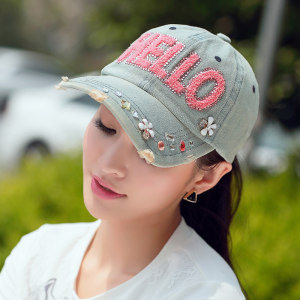 布塔牛仔帽女百搭女士帽子韩版潮水钻复古秋季女款街头潮人鸭舌帽