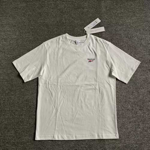 Reebok锐步男子运动休闲宽松LOGO针织短袖T恤24SRM425UGW1-H1 - 图1