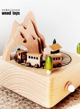 圣诞节木制音乐盒八音盒创意摆件