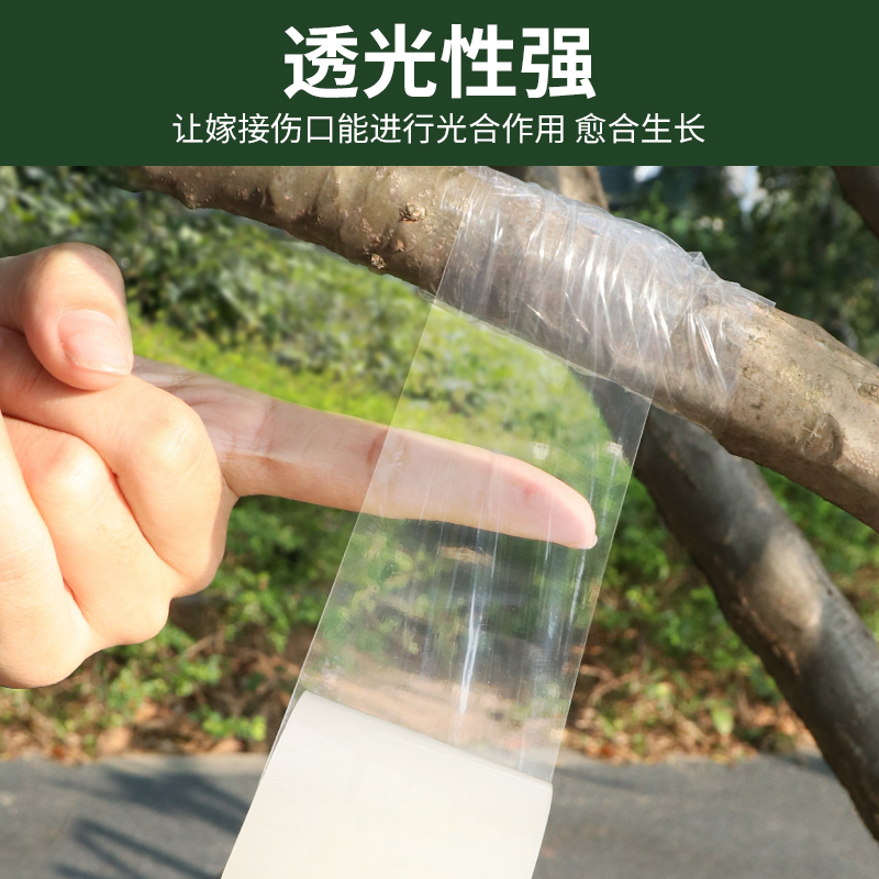 嫁接膜果树嫁接专用膜PE透明免打结塑料膜自粘免打结缠绕农用薄膜 - 图1