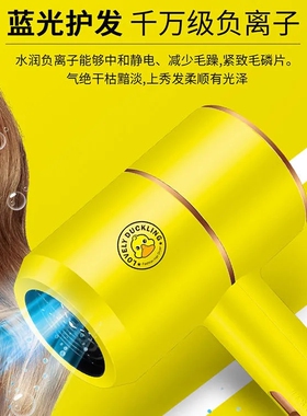 小黄鸭吹风机500W家用吹头发大小功率恒温蓝光静音小型电吹风