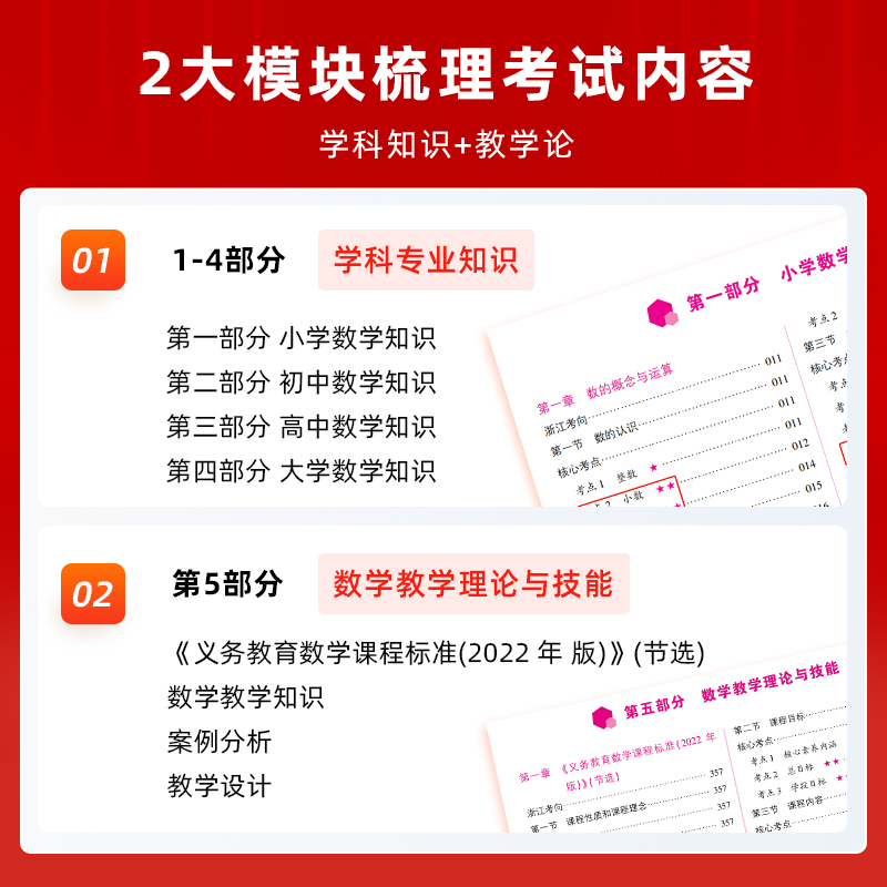 山香教育2024教师招聘考试浙江省学科专业知识中小学数学教材及历年真题押题试卷全2册 - 图1