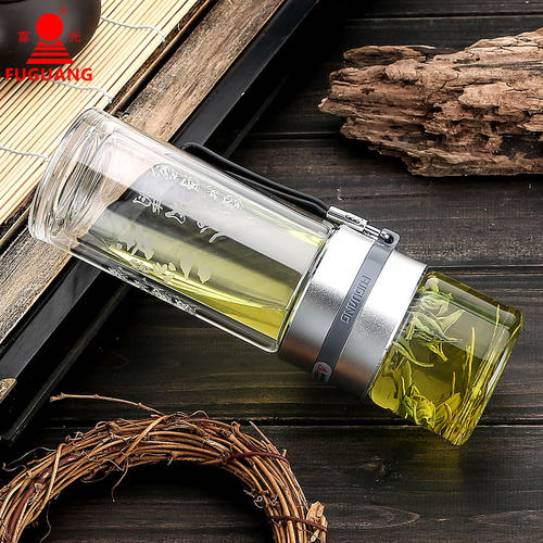 富光茶水分离双层玻璃杯男女士泡茶叶过滤水杯子便携随手杯定制 - 图1