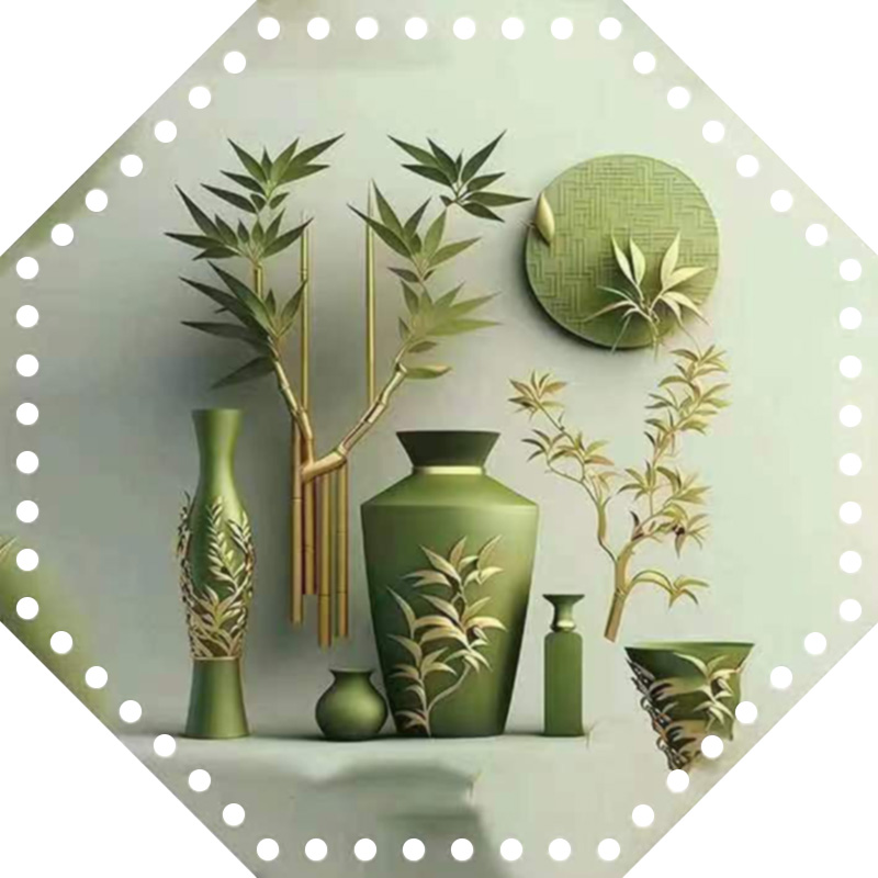 亚克力底板发泡藤编筐子水果提篮手工diy大圆形长方形带打孔水晶 - 图1